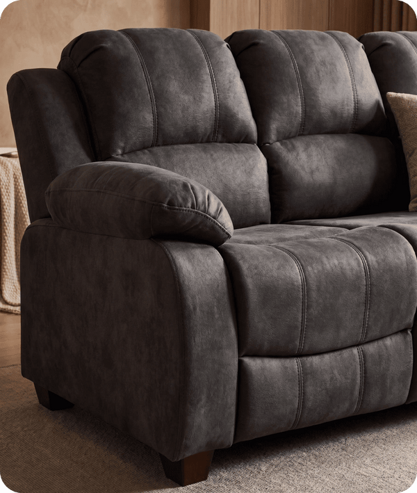 Veloura Charcoal Fabric 3 Seater Sofa