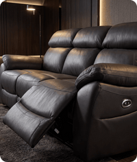 Torino Genuine Leather Grey Electric Power Recliner 3 Seater Sofa