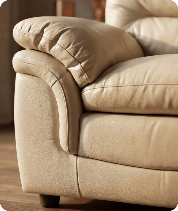 Florence Cream Leather 3 Seater Sofa