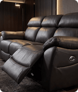 Torino Genuine Leather Grey Electric Power Recliner 3 Seater Sofa
