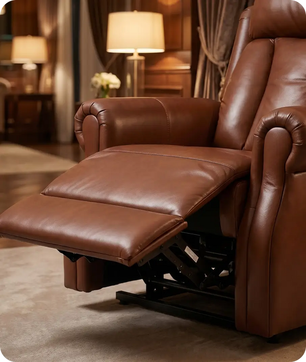 Derby Genuine Leather Tan Rise & Recline Mobility Chair