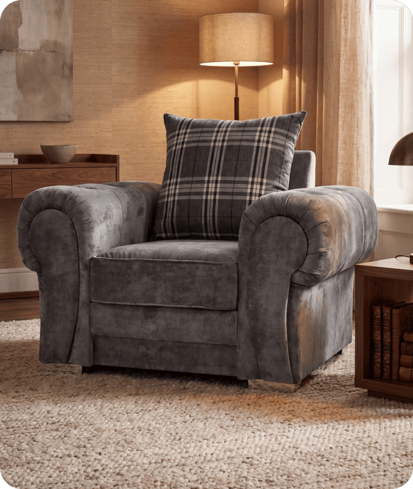 Florence Scatter Grey Fabric Armchair