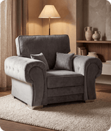 Florence High Back Grey Fabric Armchair