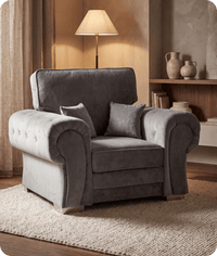 Florence High Back Grey Fabric Armchair