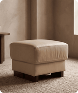 Dalmore Genuine Leather Cream Footstool