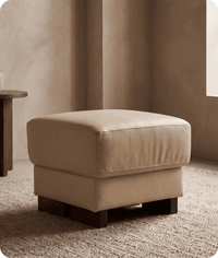 Dalmore Genuine Leather Cream Footstool