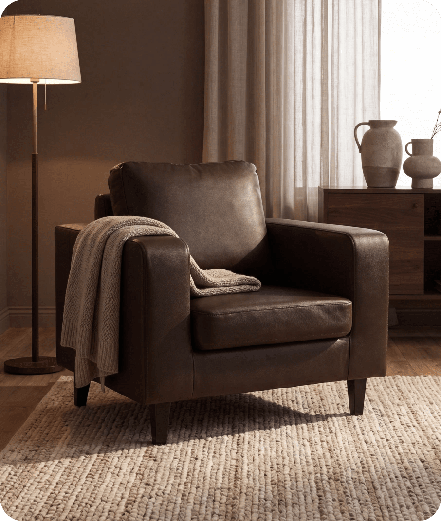 Nova Brown Leather Armchair
