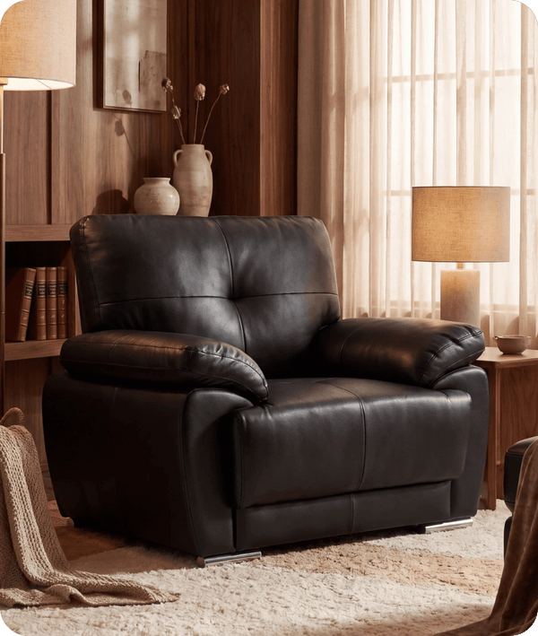 Brighton Black  Leather Armchair