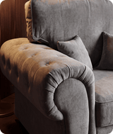 Florence High Back Grey Fabric Armchair