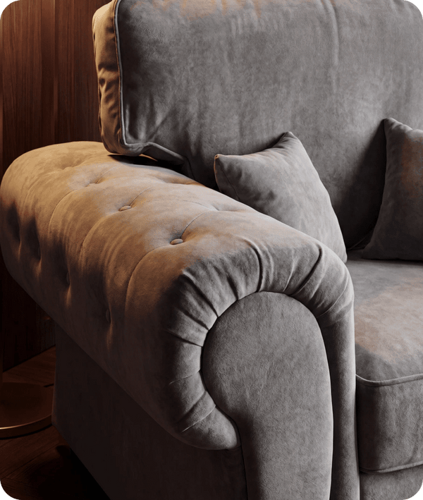 Florence High Back Grey Fabric Armchair