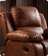 York Leather Tan Manual Recliner Armchair