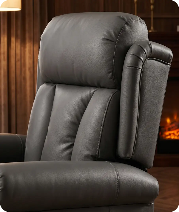 Derby Genuine Leather Grey Rise & Recline Mobility Chair