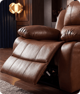 York Leather Tan Manual Recliner Armchair