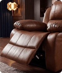 York Leather Tan Manual Recliner Armchair