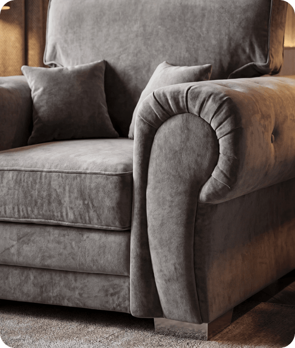 Florence High Back Grey Fabric Armchair