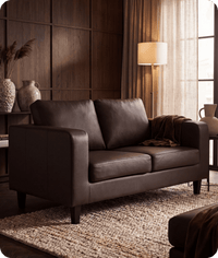 Nova Brown Leather 2 Seater Sofa
