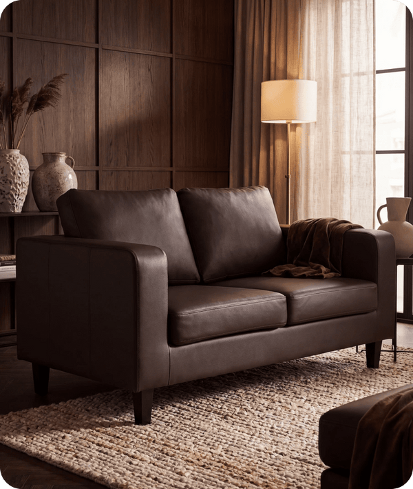 Nova Brown Leather 2 Seater Sofa