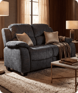 Veloura Roxy Grey Fabric 2 Seater Sofa