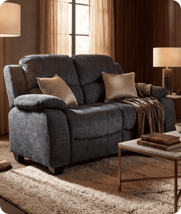 Veloura Roxy Grey Fabric 2 Seater Sofa