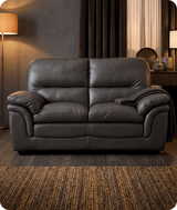 Florence Grey Leather 2 Seater Sofa