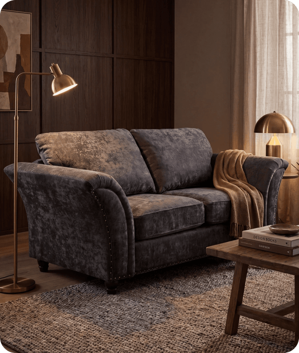 Cotswold Grey Fabric 2 Seater Sofa