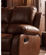 York Tan Leather 2 Seater Manual Recliner Sofa