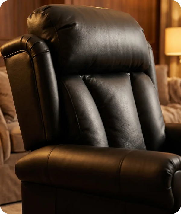 Derby Genuine Leather Black Rise & Recline Mobility Chair