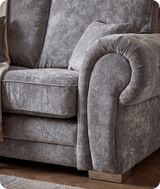 Florence High Back Grey Fabric 2 Seater Sofa