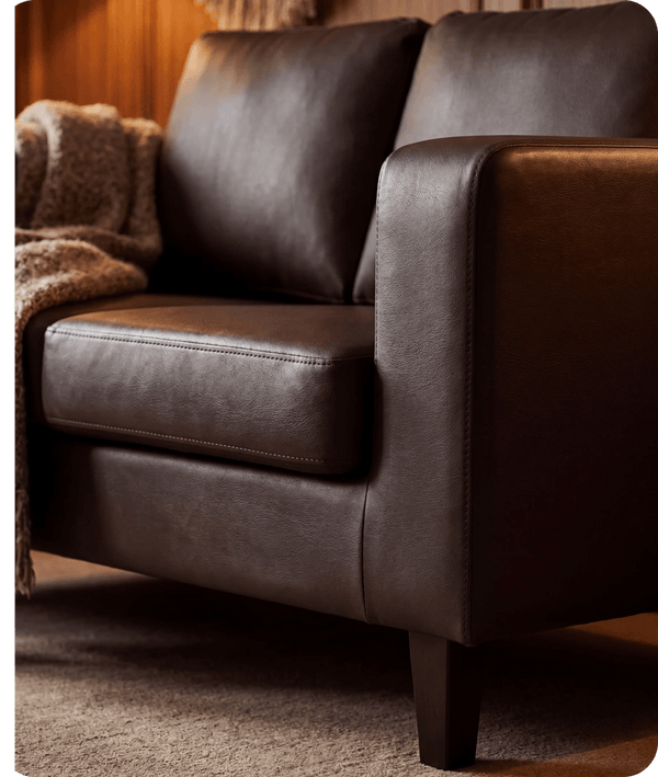 Nova Brown Leather 2 Seater Sofa