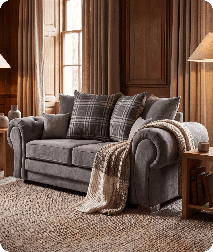 Florence Scatter Grey Fabric 3 Seater Sofa