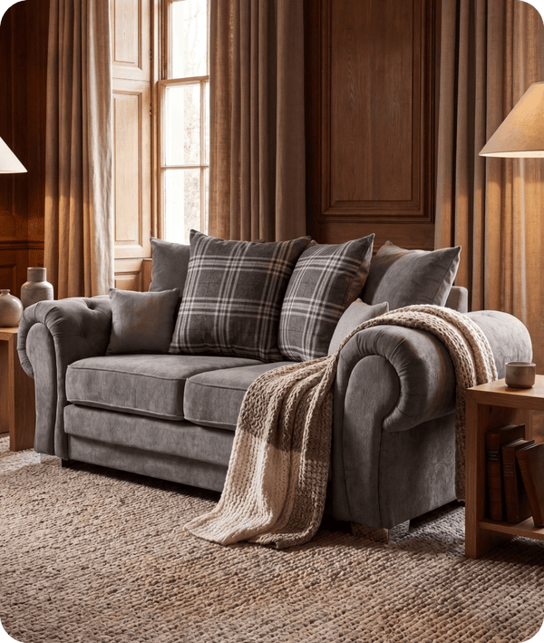 Florence Scatter Grey Fabric 3 Seater Sofa