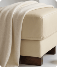Dalmore Genuine Leather Cream Footstool