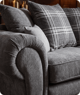 Florence Scatter Grey Fabric 3 Seater Sofa