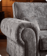Florence High Back Grey Fabric 3 Seater Sofa