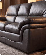 Florence Grey Leather 3 Seater Sofa