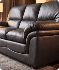 Florence Grey Leather 3 Seater Sofa