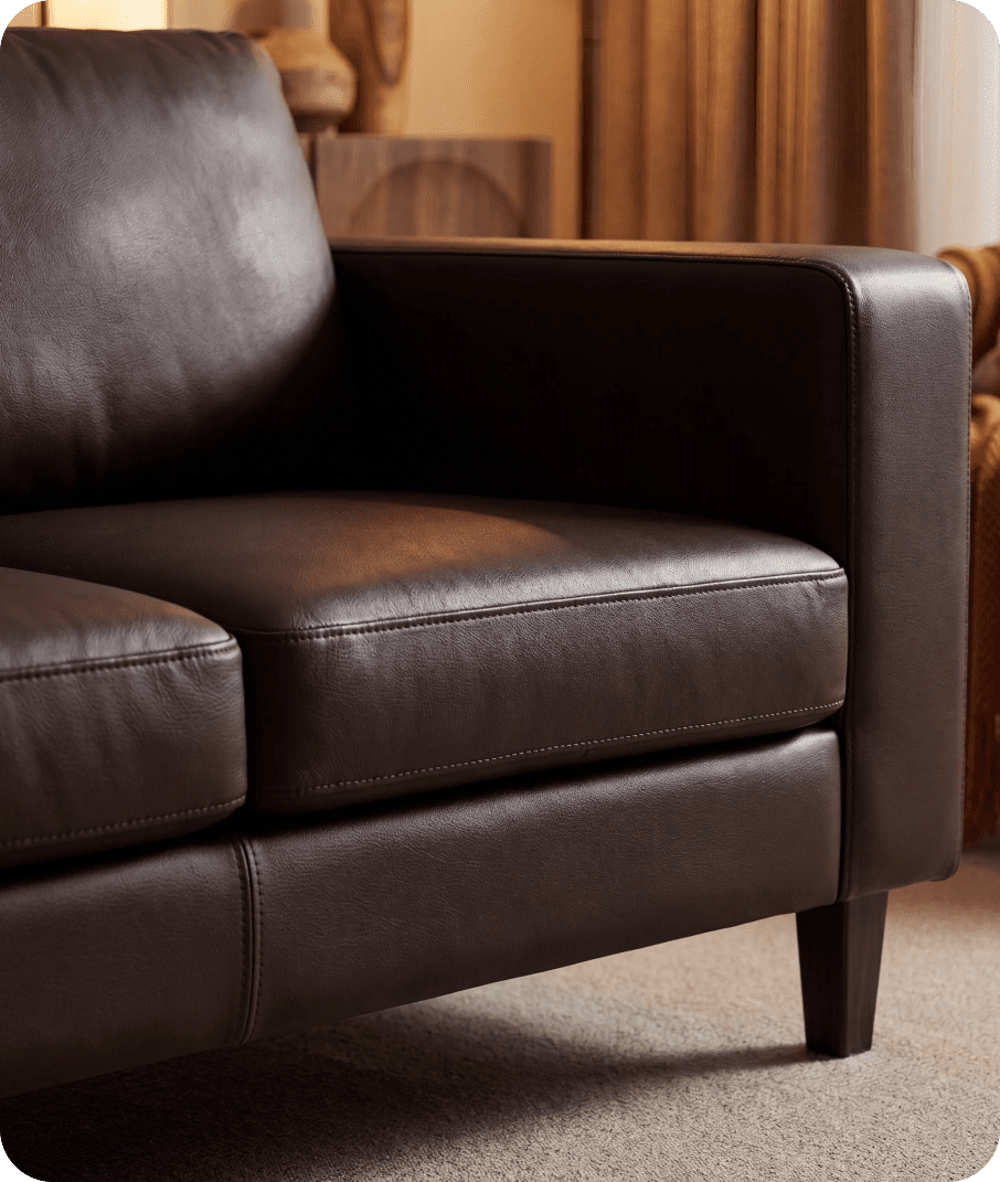 Nova Brown Leather 3 Seater Sofa