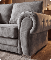 Florence High Back Grey Fabric 3 Seater Sofa