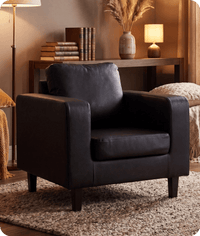 Nova Black  Leather Armchair