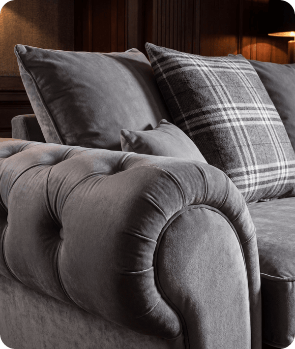 Florence Scatter Grey Fabric 4 Seater Sofa