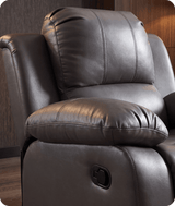 York Grey Leather Manual Recliner Armchair