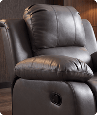 York Grey Leather Manual Recliner Armchair