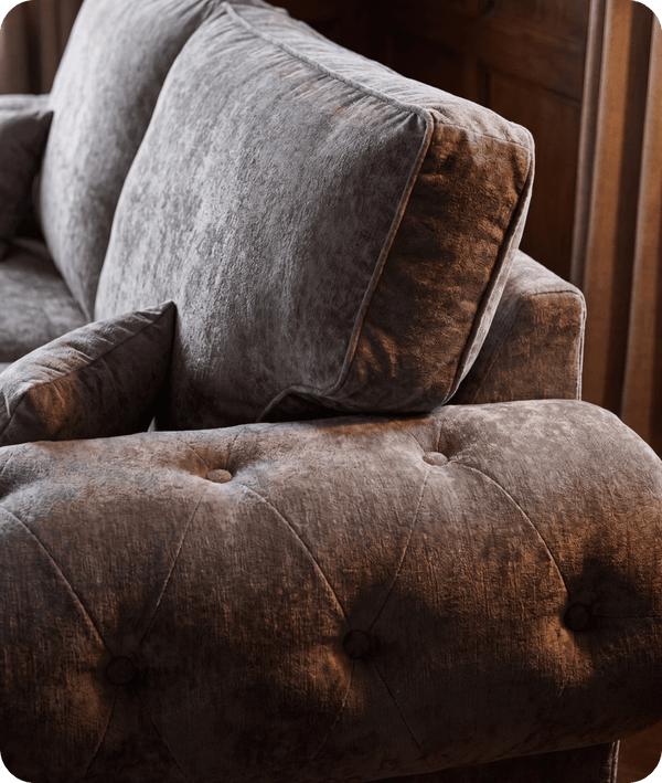 Florence High Back Grey Fabric 4 Seater Sofa