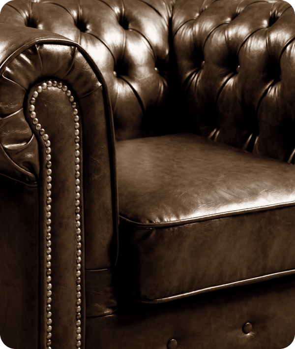 Chesterfield Brown Leather Antique Armchair