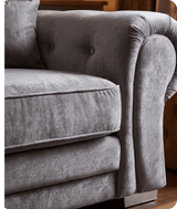 Florence High Back Grey Fabric 4 Seater Sofa