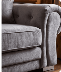 Florence High Back Grey Fabric 4 Seater Sofa