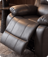 York Grey Leather Manual Recliner Armchair