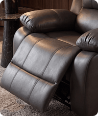York Grey Leather Manual Recliner Armchair
