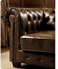 Chesterfield Brown Leather Antique Armchair