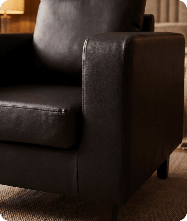 Nova Black  Leather Armchair